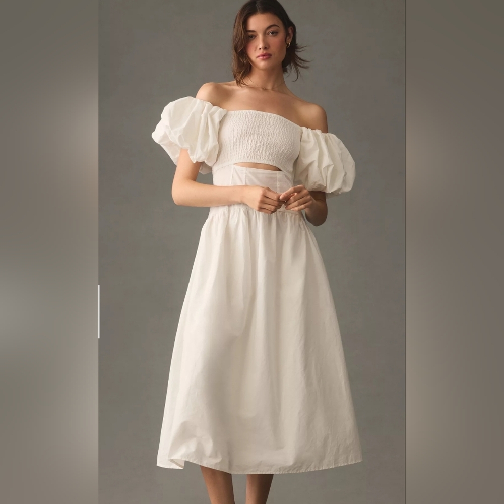 Moon River Off-The-Shoulder Cutout Maxi Dress Elegant Anthropologie Size Medium